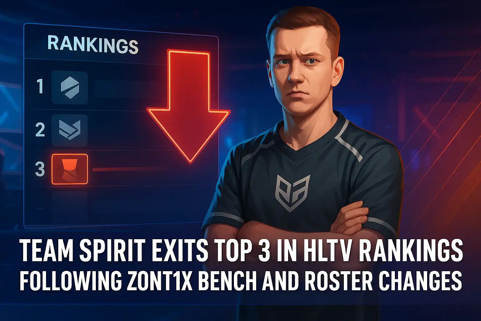 Team Spirit Exits Top 3 in HLTV Rankings Following zont1x Bench and Roster Changes